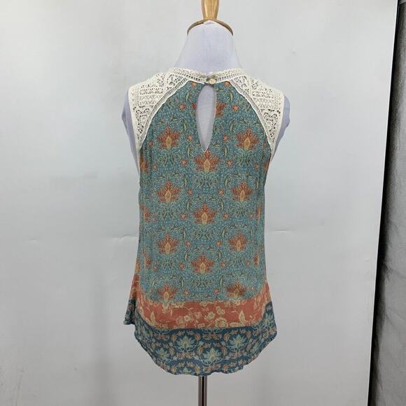 Maeve Top Womens S Small Multi Laced Eleanor Crochet Floral Lined Keyhole Blouse - Picture 6 of 14